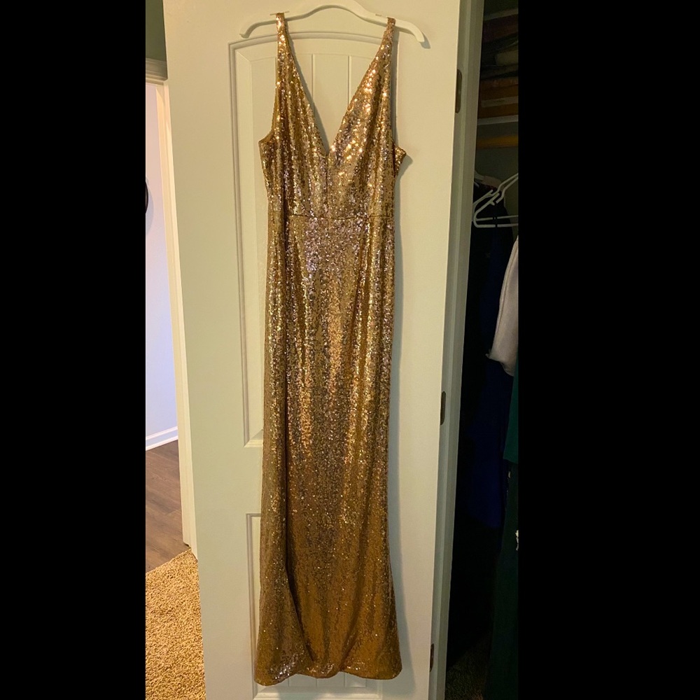 Lulu’s Gold Sequined Dress